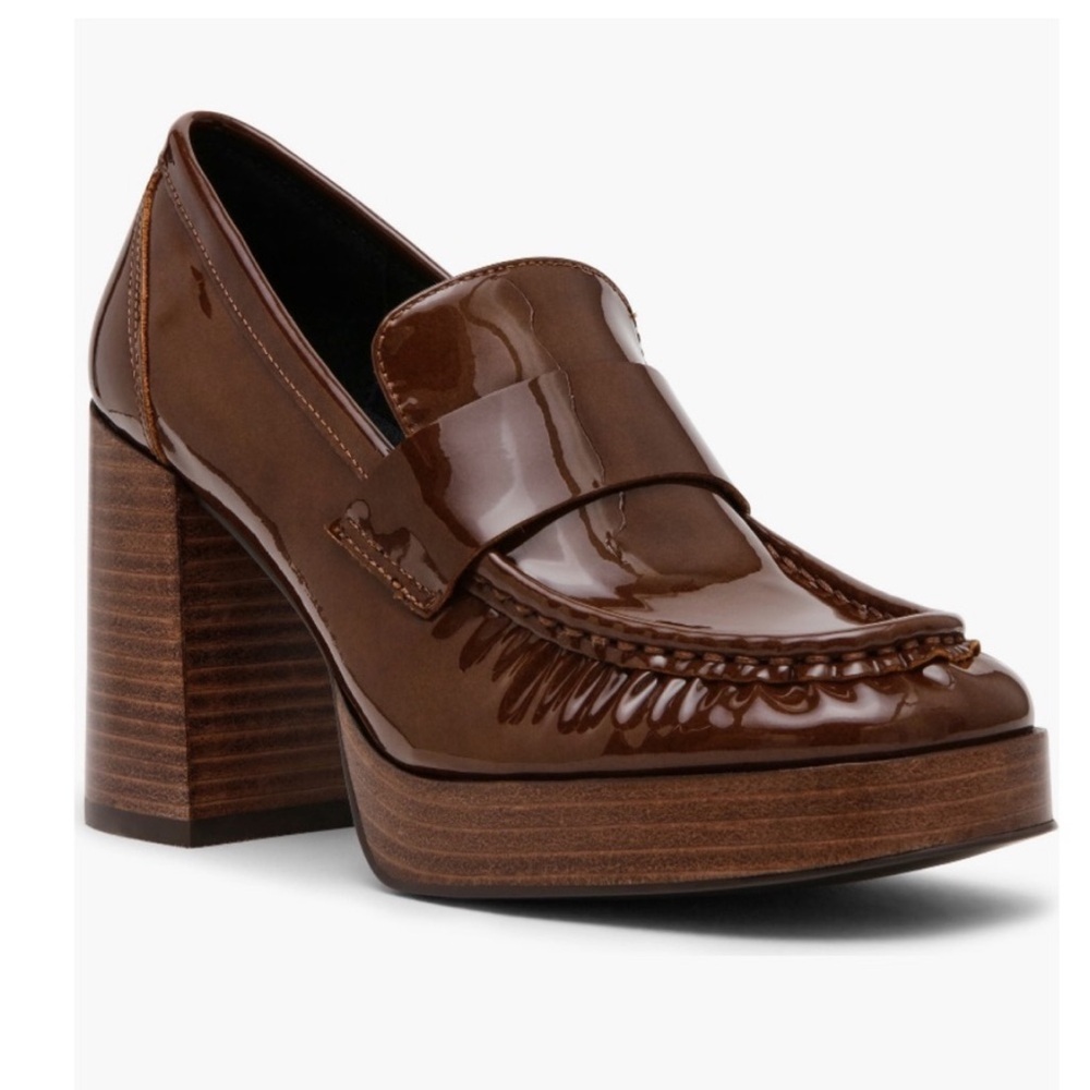 NIB Steve Madden Women's Munday Y2K Platform Loafer Block Heels Sz 7